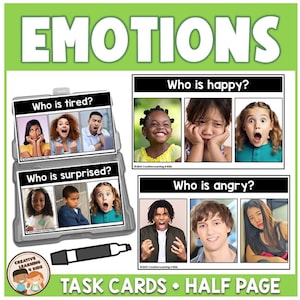 Cartes de tâches sur les émotions et les sentiments Social Apprentissage émotionnel Éducation spécialisée