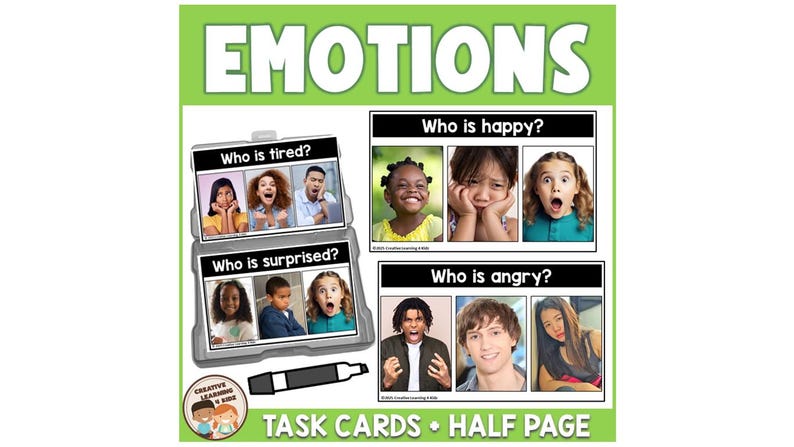 Emotions & Feelings Task Cards Social Emotional Learning Special ...