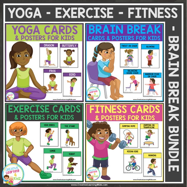 Yoga - Brain Break - Exercise - Fitness Card Bundle