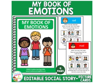 Social Story My Book of Emotions Special Education Autism - Editable