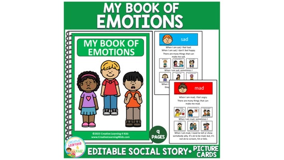 Social Story My Book of Emotions Special Education Autism - Editable