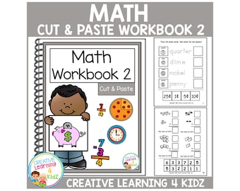 Cut & Paste Math Workbook 2 Hands-On K-2 Math Activities Special Ed ABA