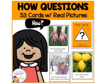 How Question Cards WH Questions Speech Therapy Autism Special Education