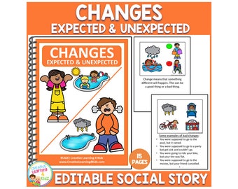 Social Story Changes Expected & Unexpected (Editable) Book Special Education