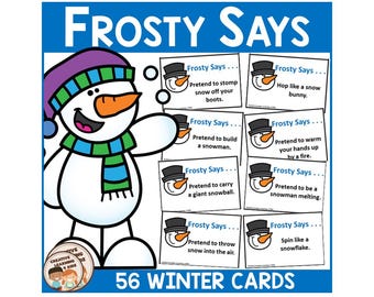 Winter Frosty Says Cards Simon Game Following Directions