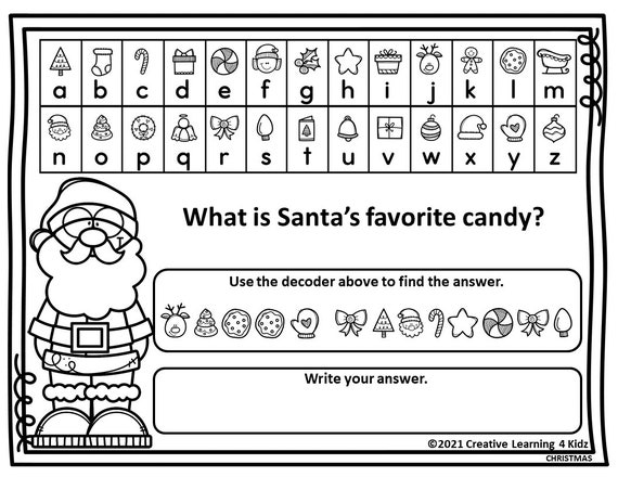 Crack the Code Christmas Riddles Secret Code Worksheets - Etsy Israel