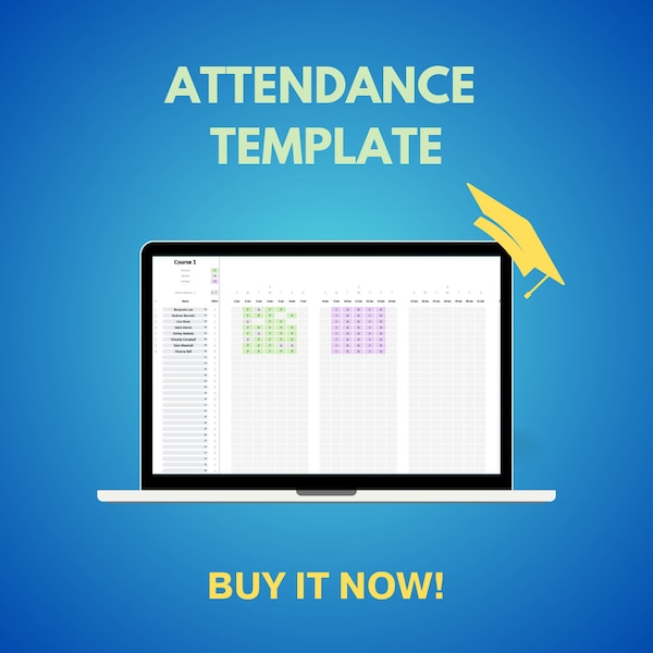 2024 Universal Google Sheets Attendance Tracker | Versatile Attendance & Holiday Template for Schools, Academies, and Workplaces