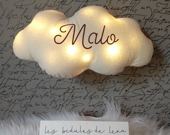 Veilleuse nuage tissu/Veilleuse tissu/cadeau naissance/veilleuse led/veilleuse bébé/nuage /veilleuse lumineuse/veilleuse personnalisée