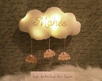 Veilleuse nuage tissu/Veilleuse tissu/cadeau naissance/veilleuse led/veilleuse bébé/nuage /veilleuse lumineuse/veilleuse personnalisée