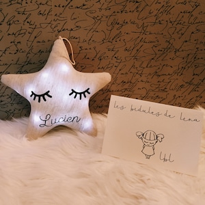 Fabric star night light/birth gift/led night light/baby night light/star night light/bright night light/personalized night light