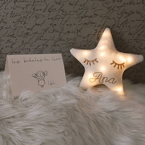 Fabric star night light/birth gift/led night light/baby night light/star night light/bright night light/personalized night light