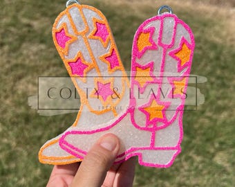 Retro Star Boot Freshie, Car Air Freshener Scent, Western Fashion, Rodeo