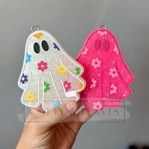 Floral Ghost Car Freshie, Air Freshener, Scent, Halloween