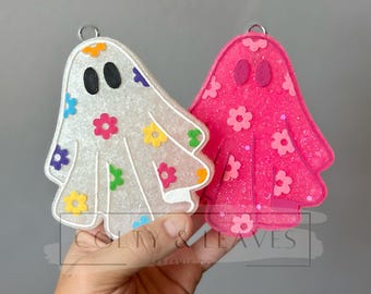 Floral Ghost Car Freshie, Air Freshener, Scent, Halloween