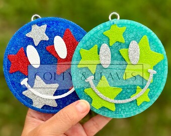 Star Smiley Face Freshie, Car Air Freshener, Scent, Retro