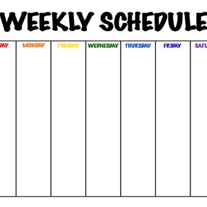 Weekly Schedule Sunday - Saturday | PRINTABLE | Homeschool Weekly
