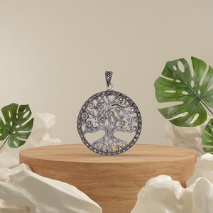 Tree of Life Necklace, Sterling Silver, Filigree Necklace, Nature Pendant, Woman Jewelry, Tree of Knowledge, Genealogical Tree Charm