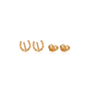 Sterling Silver Horseshoe Stud Earrings Fun and Quirky, Jewellery for Good Luck, Gift for her, Gift for Luck