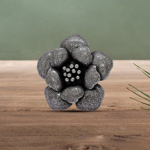 925 Oxidized Silver Brooch | Handcrafted Vintage Style Pin with Intricate Filigree Design | Artisan Jewelry for Women | Unique Gift for Her