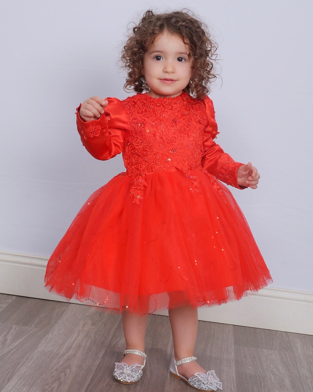 Infant Baby Grils Christmas Red Dress Kids Sleeveless Plush Lapel Collar Xmas Outfit main image 0