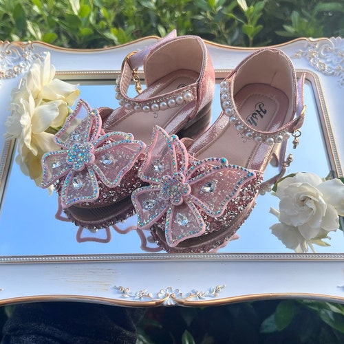 Toddler Girls Dress Shoes With Butterfly Flower for Wedding Etsy