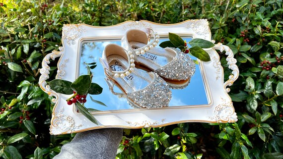 Girls silver glitter sandals sale
