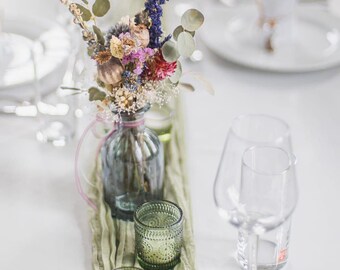 Colorful dried flower bouquet with vase | Dried flower bouquet | Colorful gift | Decoration for all seasons