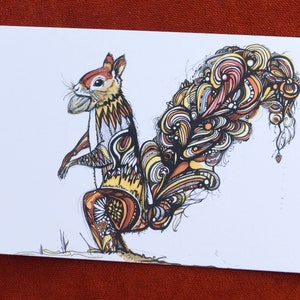 Carte de vœux écureuil / carte postale / A6 / carte cadeau / impression d'art