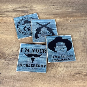 Doc Holiday Tombstone Movie Quote Coasters: Handmade Wood Coasters