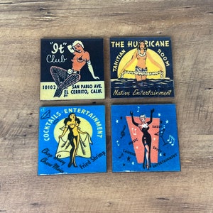 Retro Cocktail Lounge Coasters: Handmade Wood Coaster Set