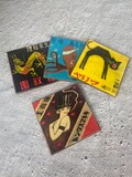 Japanese Matchbook Art Coasters: Handmade Wood Coaster Set