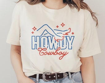 Howdy Cowboy Graphic T-Shirt Sexy Cowgirl Legs Neon Sign, Vintage Country, Retro Vintage Rock N Roll Unisex Men's Women's Tee