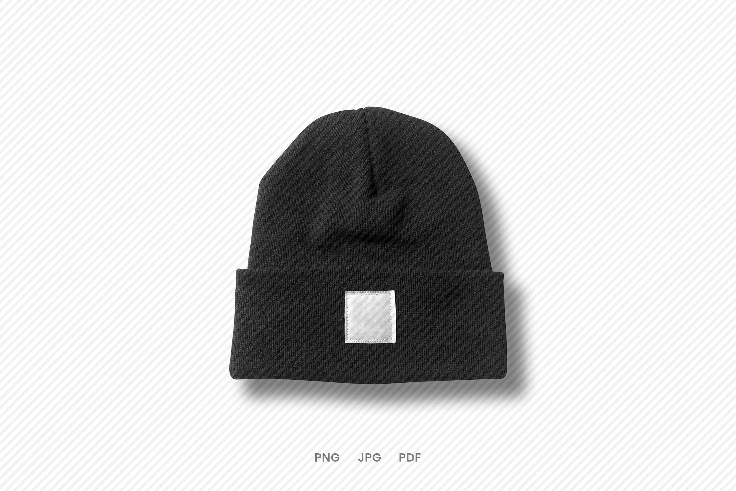 Folded Beanie Mockup With Label Tag Instant Digital Download Etsy