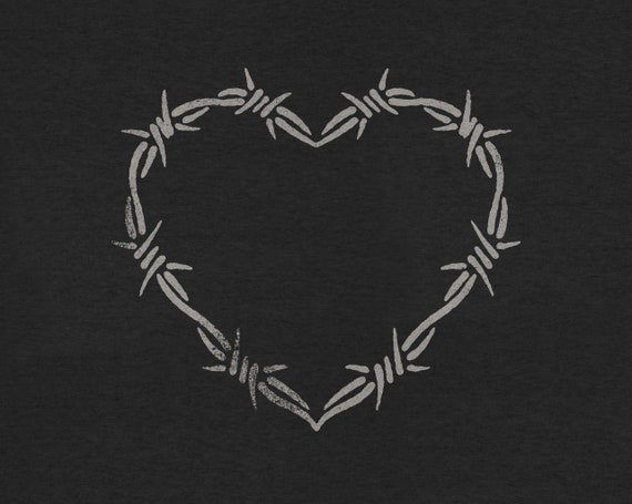 Love Hurts Barbed Wire Heart Transparent PNG Digital Download for DTG  Printing, DTF, Sublimation, Transfers, Etc. 