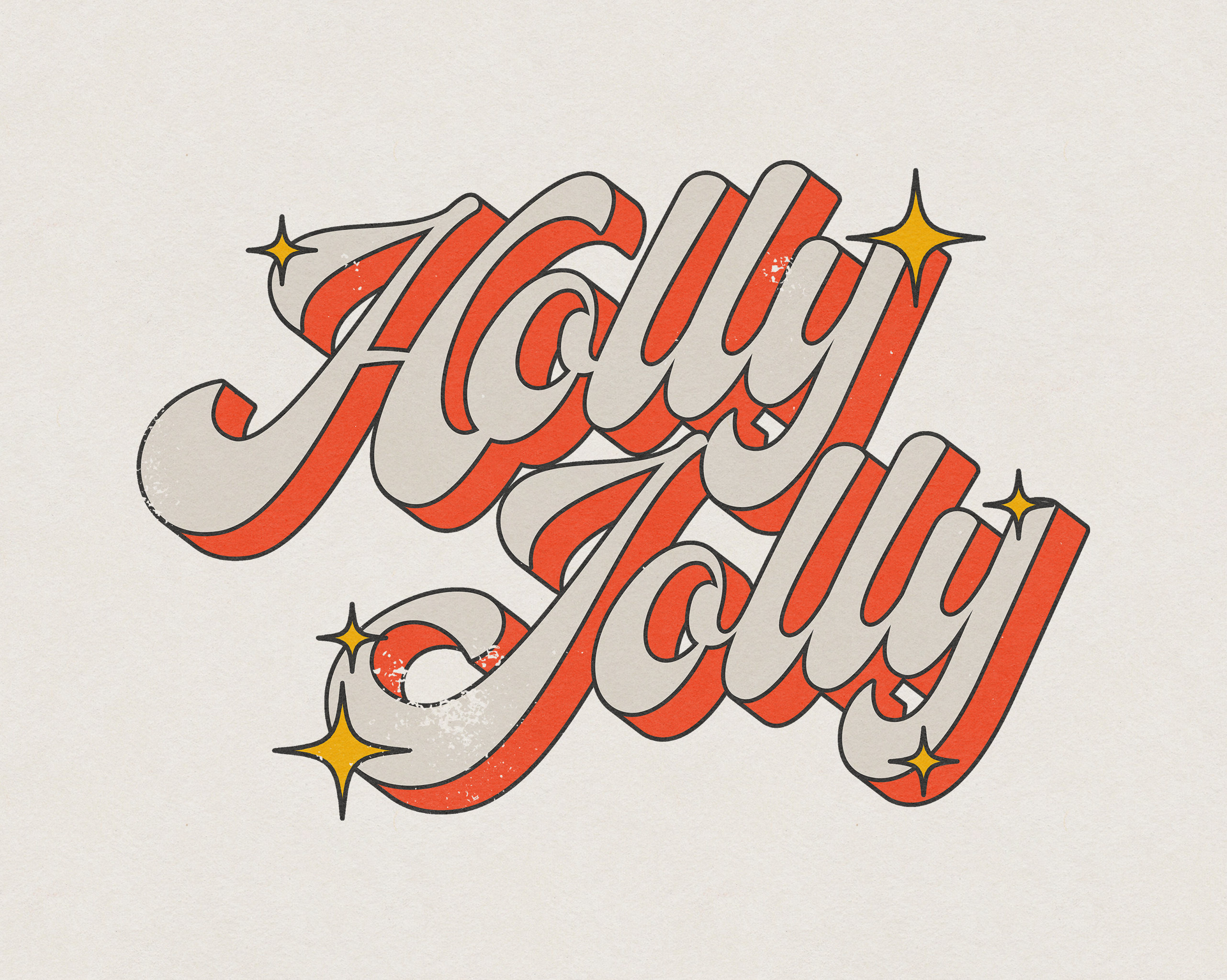 Jolly Christmas Script Holly Jolly Script Retro Vintage Minimalist Christmas Transparent PNG ...