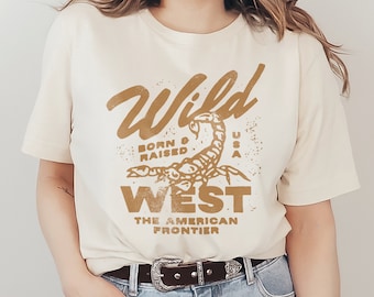 Wild West Graphic T-Shirt Scorpion Western American Frontier Desert USA Hipster Rock N Roll Punk Unisex Men's Women's Tee