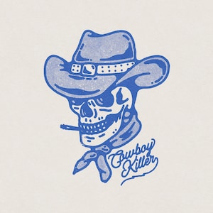 Cowboy Killer Western Outlaw Skull American Country USA Illustration ...