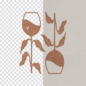 Wine Stems Transparent PNG Digital Download for DTG Printing - Etsy