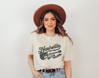 Vintage Con Musica Country Di Nashville Tennessee Maglietta A Maniche Lunghe Sgeozmwebgi2