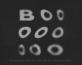 Boo Ghost Halloween Transparent PNG Digital Download for DTG Printing, DTF, Sublimation, Transfers, etc.