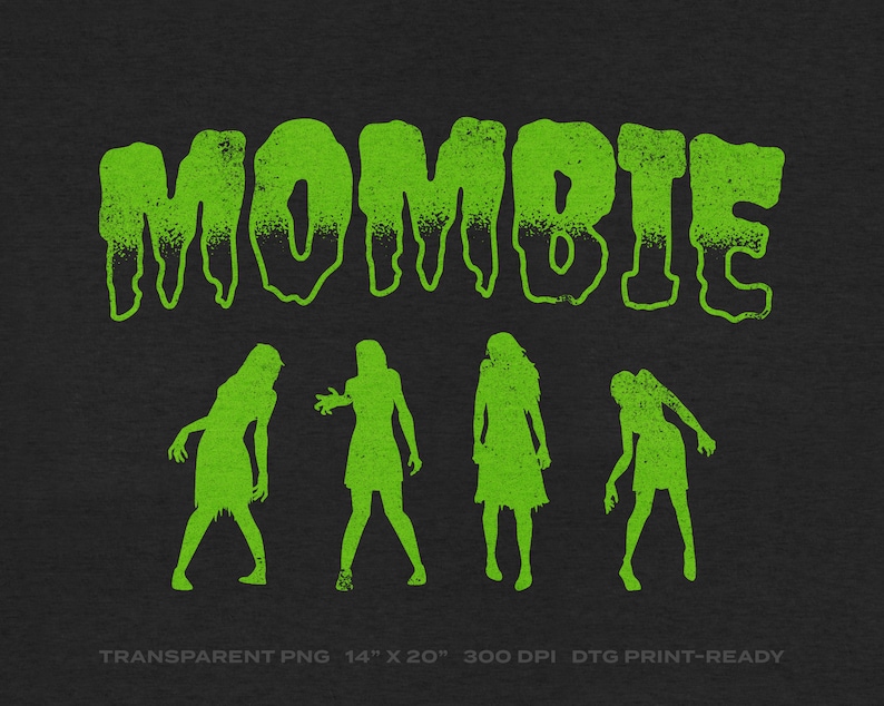 Mombie Cute Mom Zombie Halloween Transparent PNG Digital Download for ...