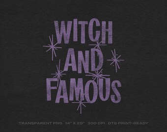 Witch and Famous Halloween Transparent PNG Digital Download for DTG Printing, DTF, Sublimation, Transfers, etc.