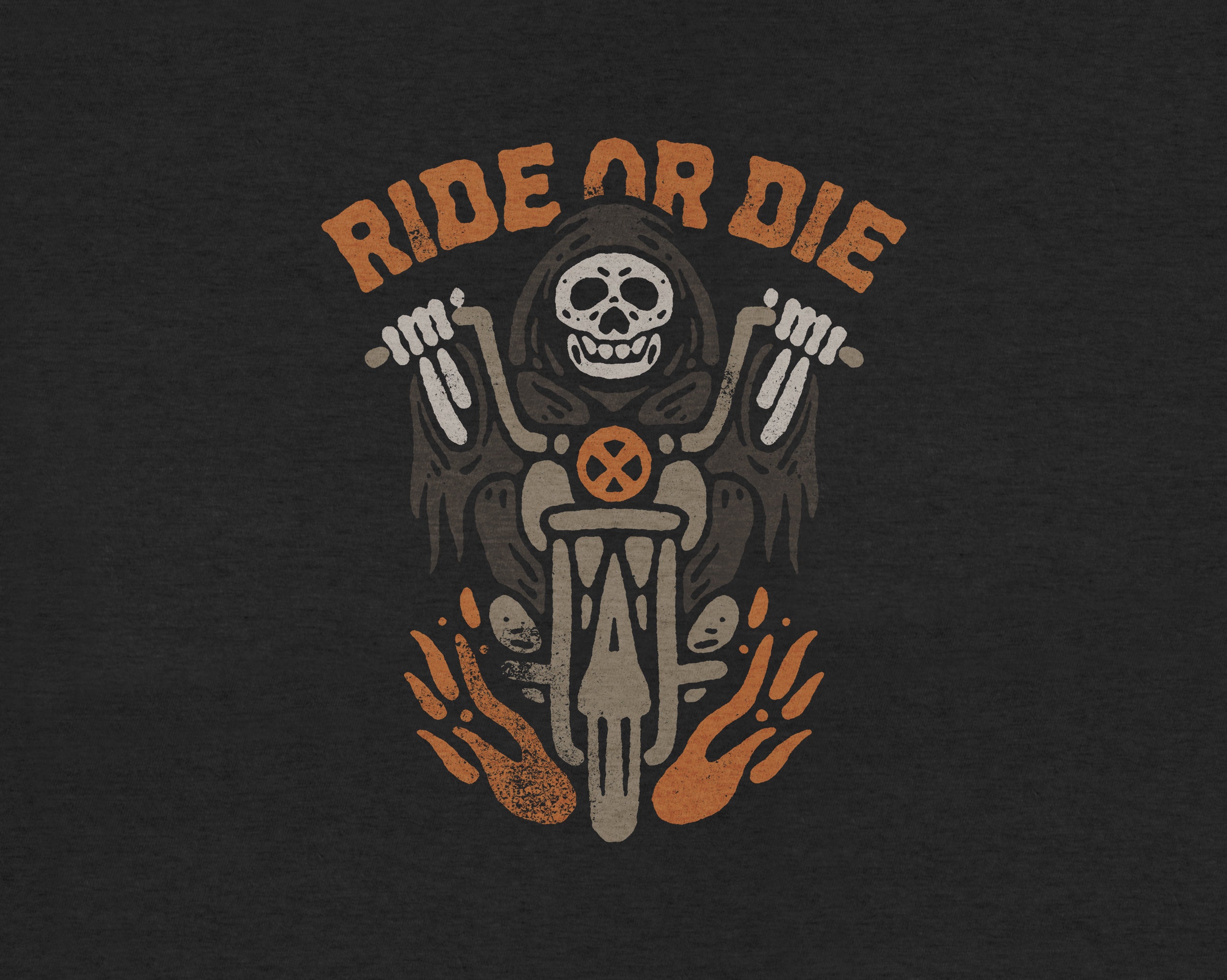 Ride or Die Skeleton Riding a Motorcycle With Flames Etsy