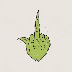 The Grinch Middle Finger Funny Retro Vintage Christmas Transparent PNG Digital Download