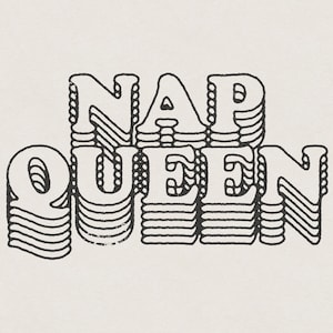 Nap Queen Cute Funny Heavy Sleeper Phrase and Saying Retro Vintage Distressed Transparent PNG Digital Download (Black & Color Included)