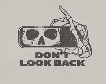 No mires atrás Skeleton Car Mirror PNG transparente Descarga digital para impresión DTG, DTF, sublimación, transferencias, etc.