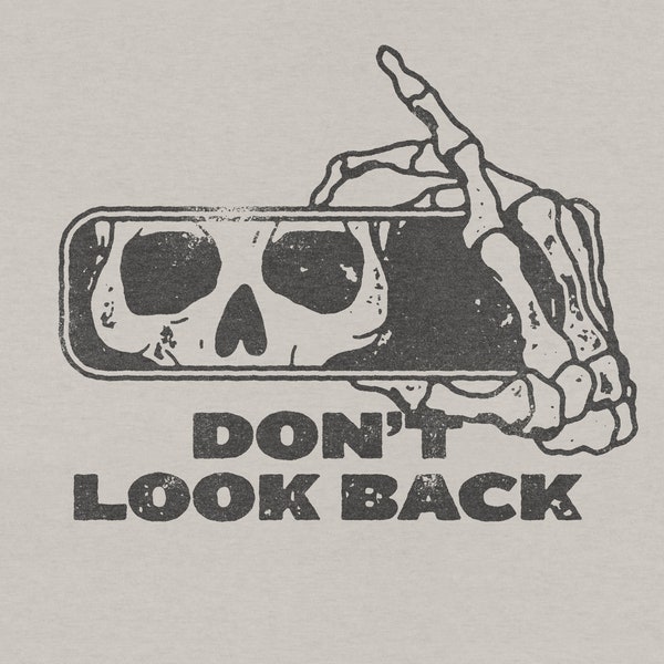 Don't Look Back Skeleton Car Mirror Transparent PNG Digital Download for DTG Printing, DTF, Sublimation, Transfers, etc.