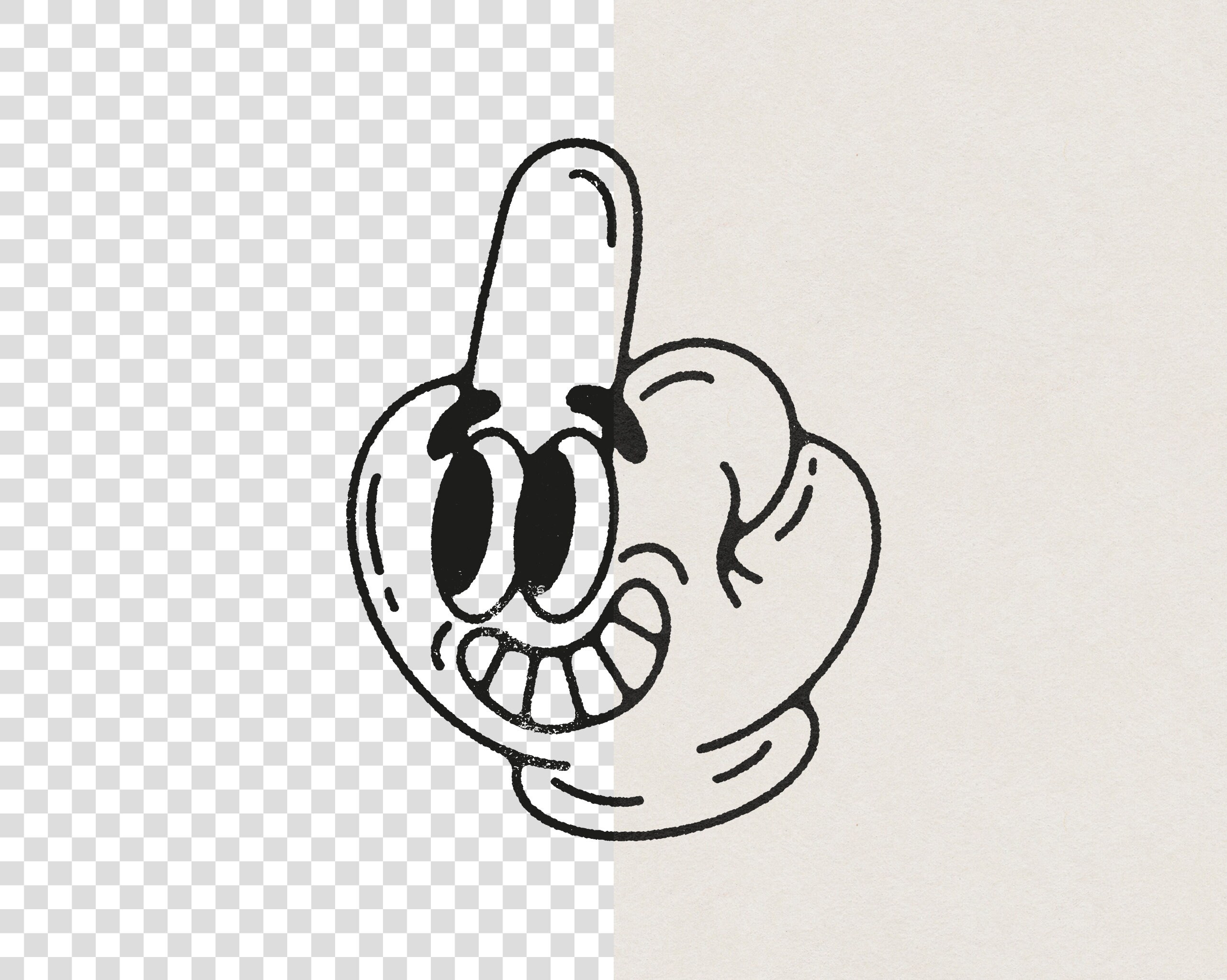 Cute Funny Middle Finger Hand Retro Vintage Mascot Cartoon Character Cute Funny Middle Finger Hand Retro Vintage Mascot Cartoon Character