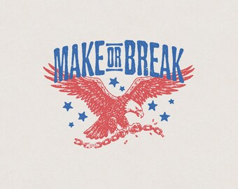 Make or Break Eagle Chain Breaker American Traditional Tattoo Country Western Retro Vintage Shirt Graphic Transparent PNG Digital Download