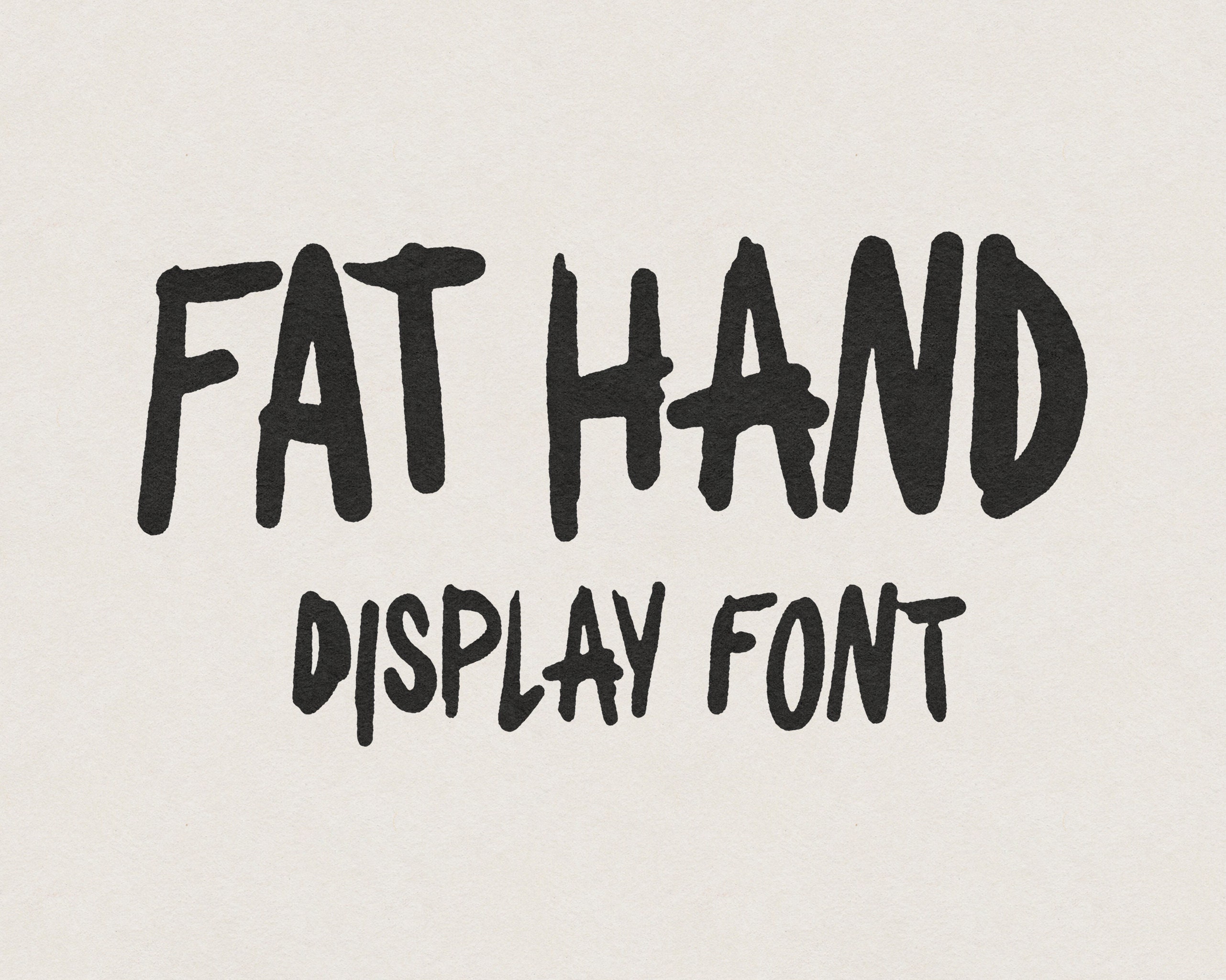 Fat Hand Trendy Handwritten Font Modern Calligraphy Brush Etsy